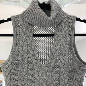 INTERMIX Cutout Sleeveless Turtleneck Sweater